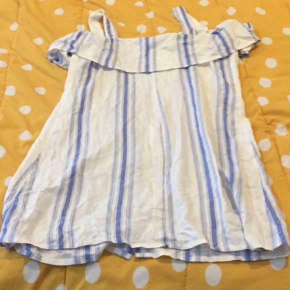 White linen dress, OFF THE SHOULDER PRAIRIE DRESS, S - Picture 4 of 4